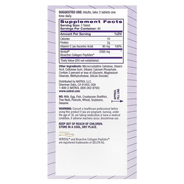 Коллаген для восстановления кожи, Collagen Skin Renewal, Natrol, 120 таблеток,  Natrol фото