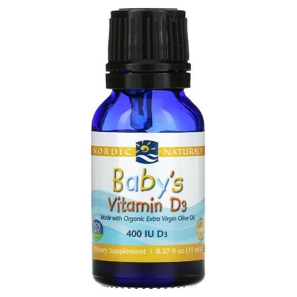 Витамин D3 для детей, Baby's Vitamin D3, Nordic Naturals 400 МЕ, 0.37 fl oz (11 мл),  Nordic Naturals фото