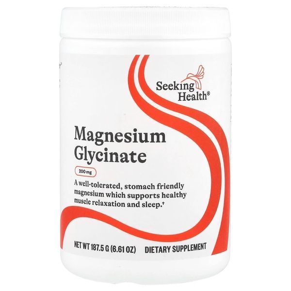 Магний глицинат в порошке, 200 мг, Magnesium Glycinate Powder, Seeking Health, 187,5 гр,  Seeking Health фото