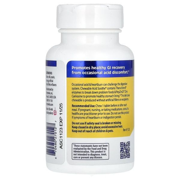 Пищеварительные ферменты от изжоги, вкус ягод, Acid Soothe, Enzymedica, 30 жевательных таблеток,  Enzymedica фото