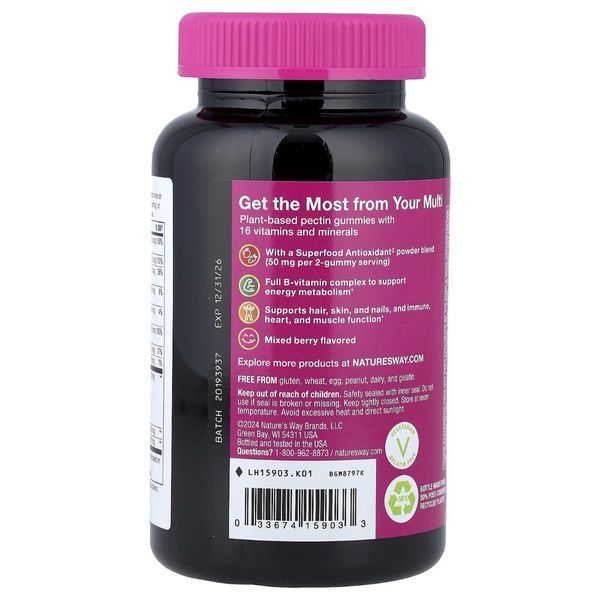 Мультивітаміни для жінок, смак ягід, Alive! Women's Gummy Multivitamin, Nature's Way, 60 жувальних цукерок,  Nature's Way фото