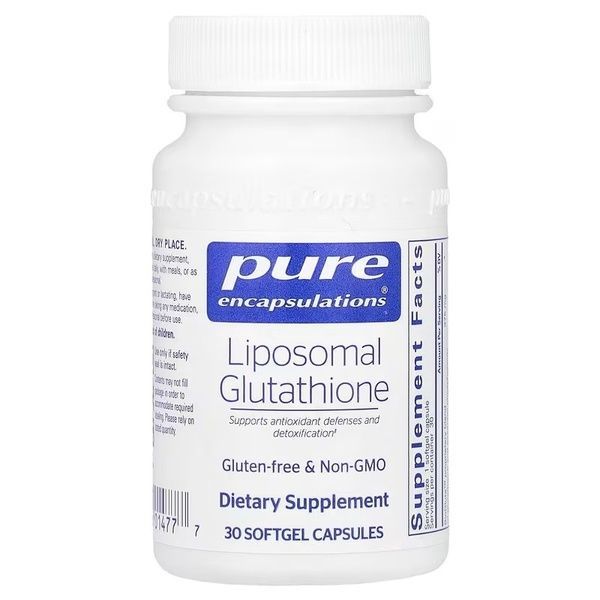 Глутатіон ліпосомальний, 375 мг, Liposomal Glutathione, Pure Encapsulations, 30 желатинових капсул,  Pure Encapsulations фото