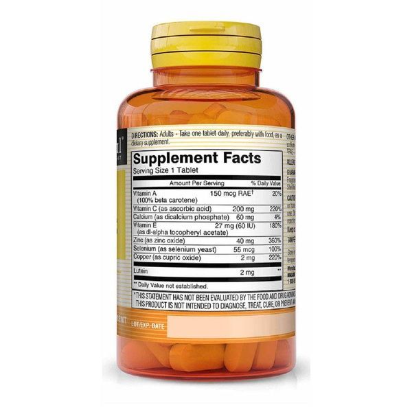 Витамины для глаз с лютеином, Vision Vitamins Plus Lutein, Mason Natural, 60 таблеток,  Mason Natural фото