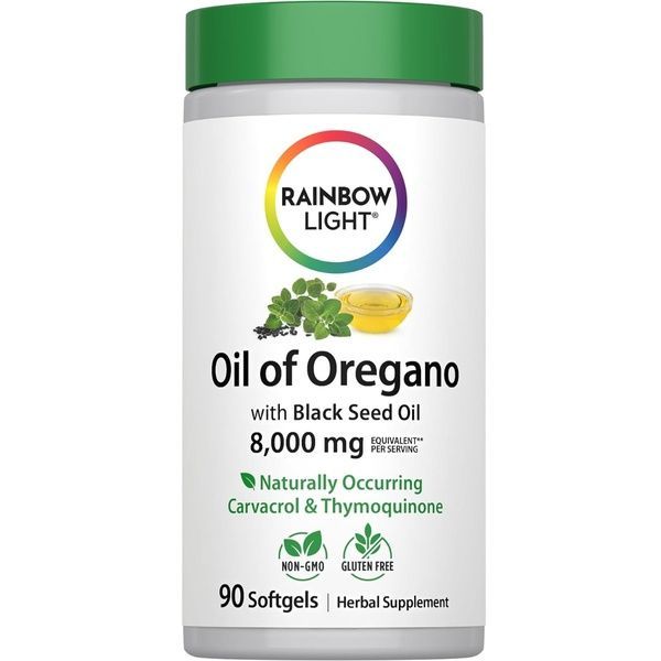Масло орегано с маслом черного тмина, Oil of Oregano with Black Seed Oil, Rainbow Light, 90 гелевых капсул,  Rainbow Light фото