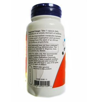 УЦЕНКА 5-HTP (Гидрокситриптофан), 100мг, Now Foods, 60 вегетарианских капсул (брак этикетки),  Now Foods фото