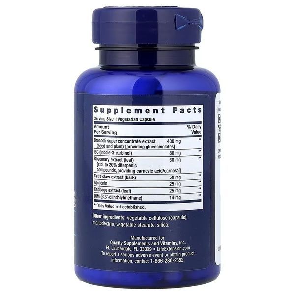 Экстракт крестоцветных, Cruciferous Vegetable Extract Blend, Life Extension, 60 вегетарианских капсул,  Life Extension фото