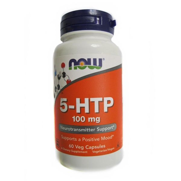 УЦЕНКА 5-HTP (Гидрокситриптофан), 100мг, Now Foods, 60 вегетарианских капсул (брак этикетки),  Now Foods фото