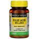 Фолієва кислота B6 і B12, Folic Acid B6 & B12, Mason Natural, 90 таблеток,  Mason Natural фото 1