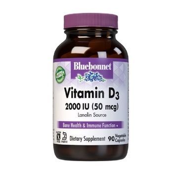 Вiтамiн D3 2000IU, Bluebonnet Nutrition, 180 вегетаріанських капсул,  Bluebonnet Nutrition фото