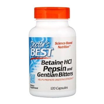 УЦІНКА Бетаїн HCL та Пепсин, Betaine HCL & Pepsin, Doctor's Best, 120 капсул (вм'ятина),  Doctor's Best фото