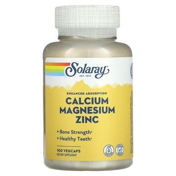 Кальцій Магній Цинк, Calcium Magnesium Zinc, Solaray, 100 капсул,  Solaray фото