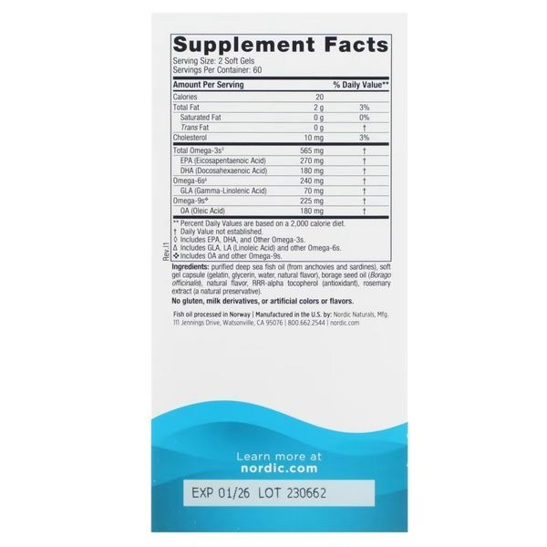 Омега Комплекс с лимоном, Complete Omega, Lemon, Nordic Naturals, 1000 мг, 120 Гелевых Капсул,  Nordic Naturals фото