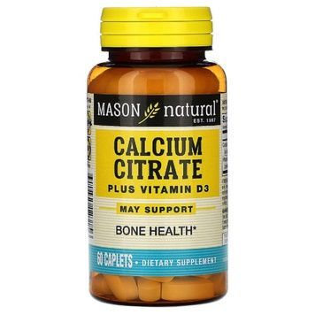 Цитрат Кальцію + Вітамін D3, Calcium Citrate Plus Vitamin D3, Mason Natural, 60 капсул,  Mason Natural фото