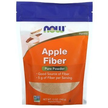 Чиста Яблучна Клітковина, Pure Apple Fiber, Now Foods, Порошок, 340 гр,  Now Foods фото