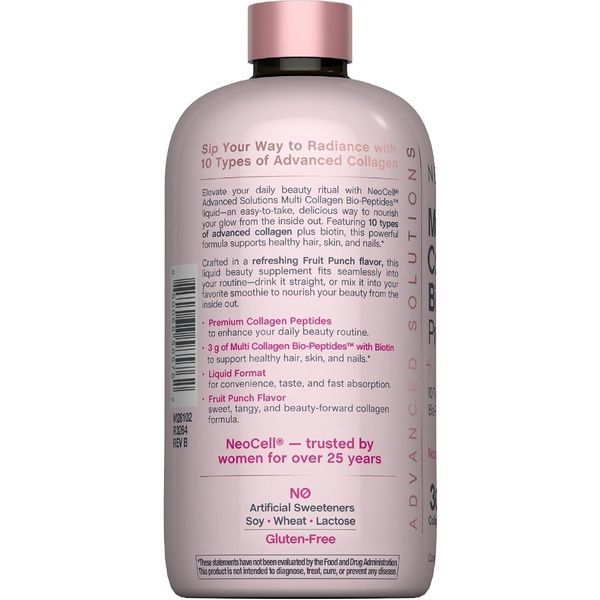 Мультиколагенові біо-пептиди з біотином, смак фруктового пуншу, Multi Collagen + Biotin Protein, Neocell, 473 мл,  Neocell фото
