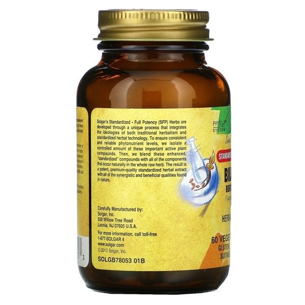 Черника Экстракт, Bilberry Berry Extract, Solgar, 60 вегетарианских капсул,  Solgar фото