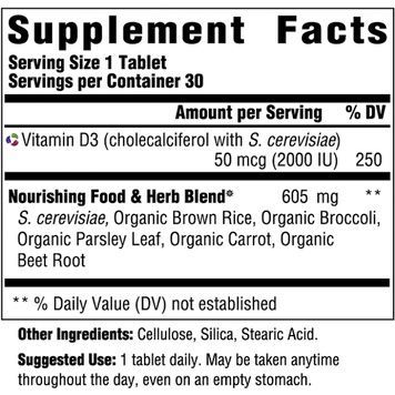 Вітамін D3 2000 IU, Vitamin D3, MegaFood, 30 таблеток,  MegaFood фото