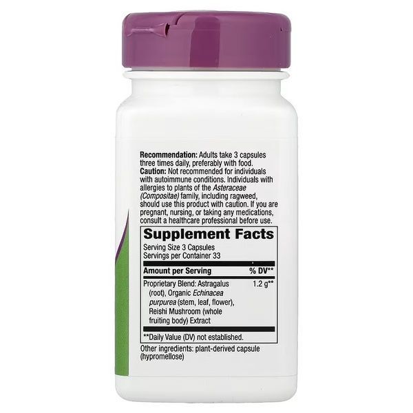 Ехінацея, астрагал та рейші, 1200 мг, Echinacea Astragalus&Reishi, Nature's Way, 100 вегетаріанських капсул,  Nature's Way фото