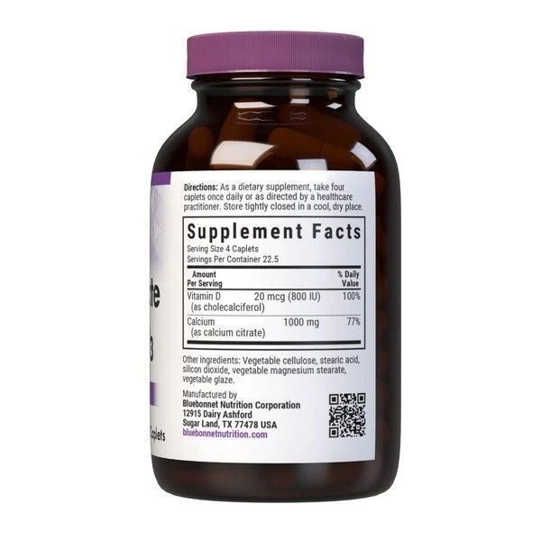 Кальцій цитрат + Вітамін D3, Bluebonnet Nutrition, 90 каплет,  Bluebonnet Nutrition фото