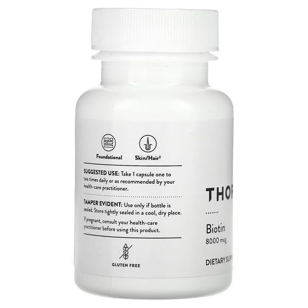 Биотин, 8 Мг, Biotin, Thorne, 60 Капсул,  Thorne фото