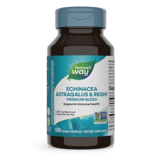 Ехінацея, астрагал та рейші, 1200 мг, Echinacea Astragalus&Reishi, Nature's Way, 100 вегетаріанських капсул,  Nature's Way фото