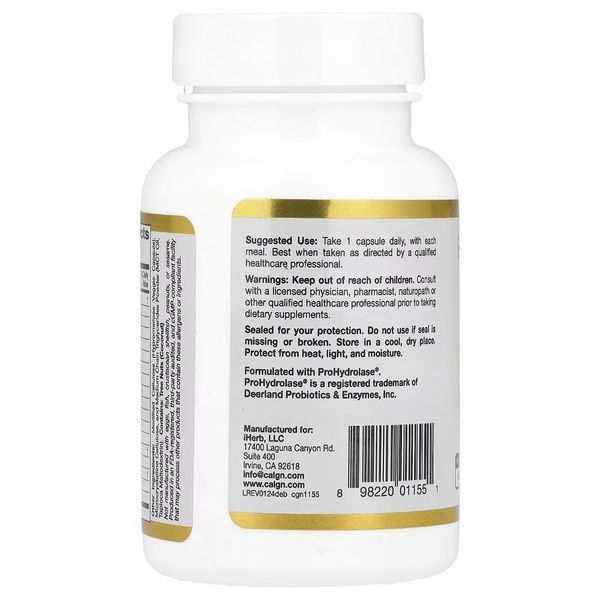 Пищеварительные ферменты, Digestive Enzymes, California Gold Nutrition, 90 вегетарианских капсул,  California Gold Nutrition фото