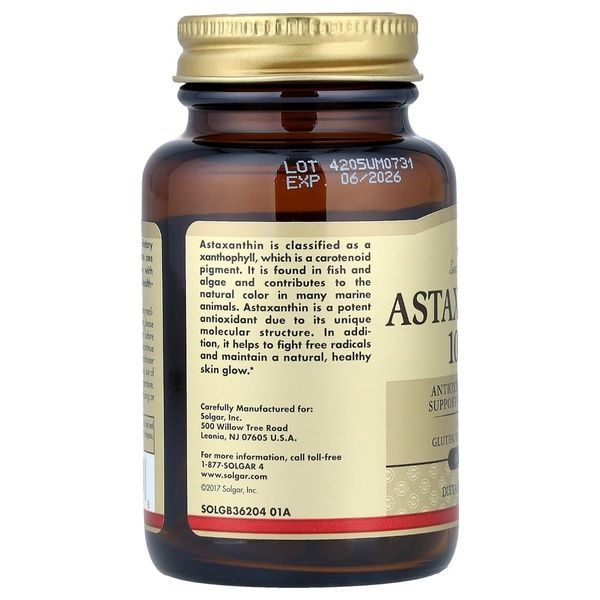 Астаксантин, 10 мг, Astaxanthin, Solgar, 30 желатиновых капсул,  Solgar фото