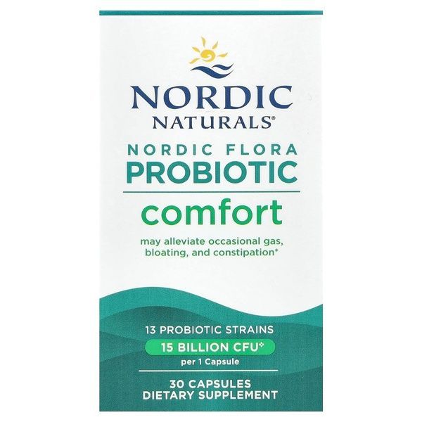 Пробиотики, 15 млрд КОЕ, Nordic Flora Probiotic, Comfort, Nordic Naturals, 30 капсул,  Nordic Naturals фото