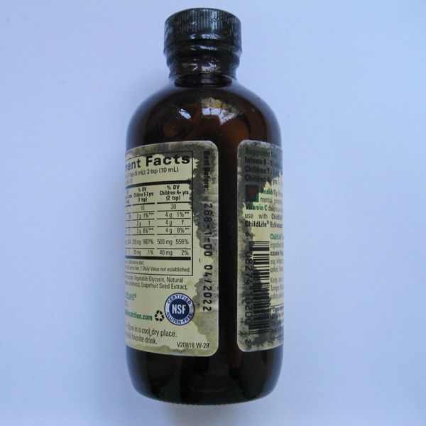 УЦІНКА Рідкий Вітамін С для Дітей, Смак Апельсину, Liquid Vitamin C, ChildLife, 118,5 мл,  ChildLife фото