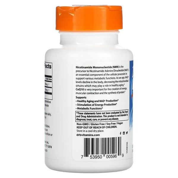 NMN 150 мг та коензим Q10 50 мг, NMN CoQ10, Doctor's Best, 60 вегетаріанських капсул,  Doctor's Best фото