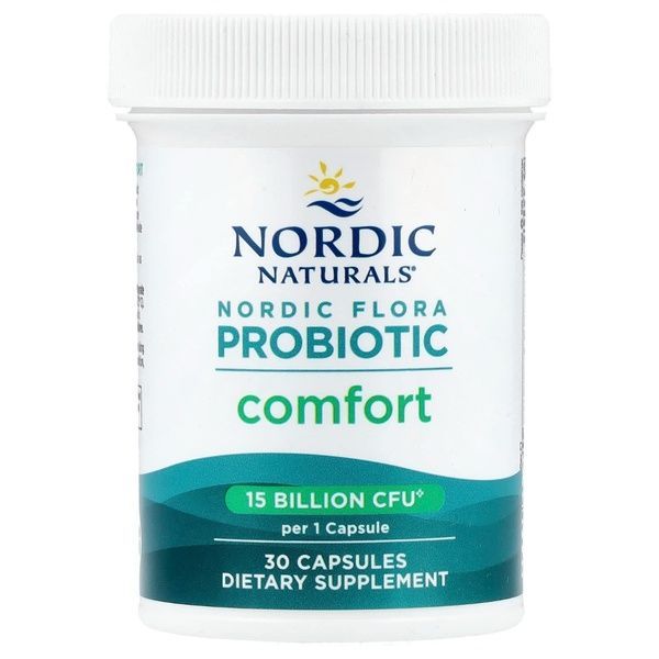Пробиотики, 15 млрд КОЕ, Nordic Flora Probiotic, Comfort, Nordic Naturals, 30 капсул,  Nordic Naturals фото