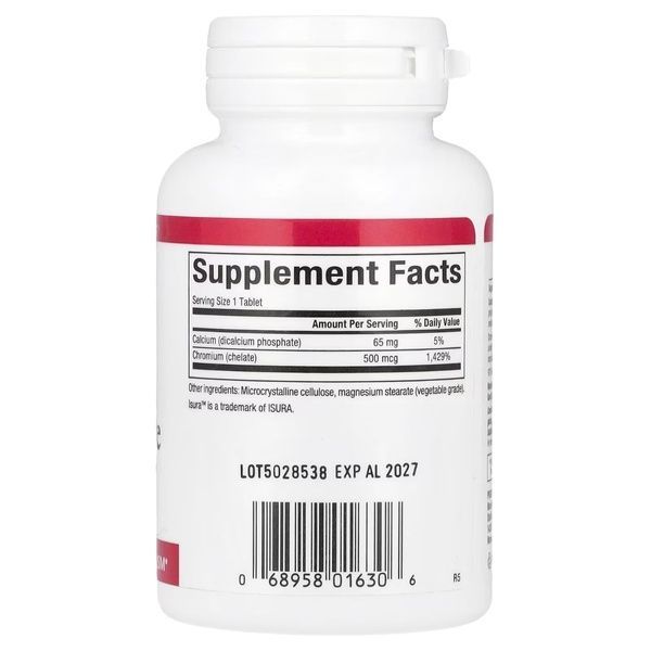Хром GTF Хелат, 500 мкг, Chromium GTF Chelate, Natural Factors, 90 таблеток,  Natural Factors фото