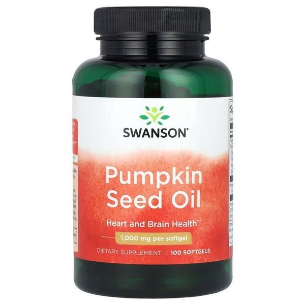 Олія насіння гарбуза, 1000 мг, Pumpkin Seed Oil, Swanson, 100 гелевих капсул,  Swanson фото