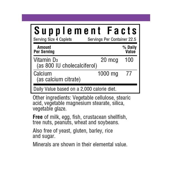 Кальцій цитрат + Вітамін D3, Bluebonnet Nutrition, 90 каплет,  Bluebonnet Nutrition фото