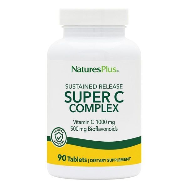 Супер Комплекс Вітаміну С, Уповільненого Вивільнення, Super C Complex, 500 мг, Natures Plus, 90 таблеток,  Natures Plus фото