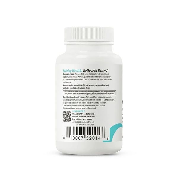 Экстракт ашваганды, 467 мг, Ashwagandha Extract, Seeking Health, 60 капсул,  Seeking Health фото