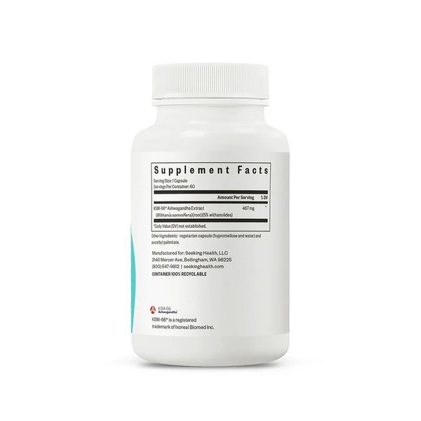 Экстракт ашваганды, 467 мг, Ashwagandha Extract, Seeking Health, 60 капсул,  Seeking Health фото