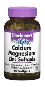 Кальцій Магній + Цинк, Bluebonnet Nutrition, 60 желатинових капсул,  Bluebonnet Nutrition фото