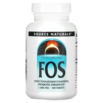 Пребіотик, фруктоолігосахариди, FOS, Source Naturals, 100 таблеток,  Source Naturals фото