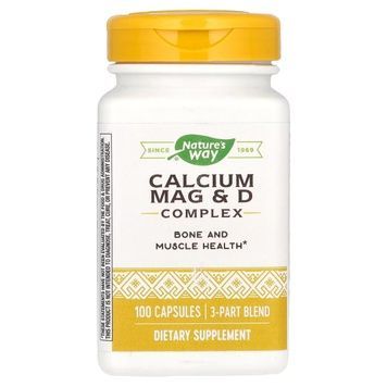 Комплекс кальцій, магній та вітамін D, Calcium Mag & D Complex, Nature's Way, 100 капсул,  Nature's Way фото