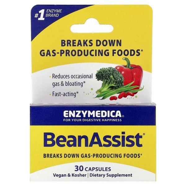 Фермент для перетравлення складних вуглеводів, BeanAssist, Enzymedica, 30 капсул,  Enzymedica фото