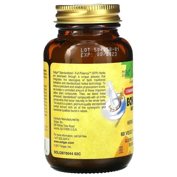 Эхинацея (Экстракт), Echinacea Herb Extract, Solgar, 60 вегетарианских капсул,  Solgar фото