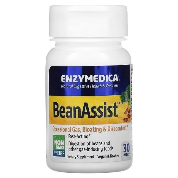 Фермент для перетравлення складних вуглеводів, BeanAssist, Enzymedica, 30 капсул,  Enzymedica фото