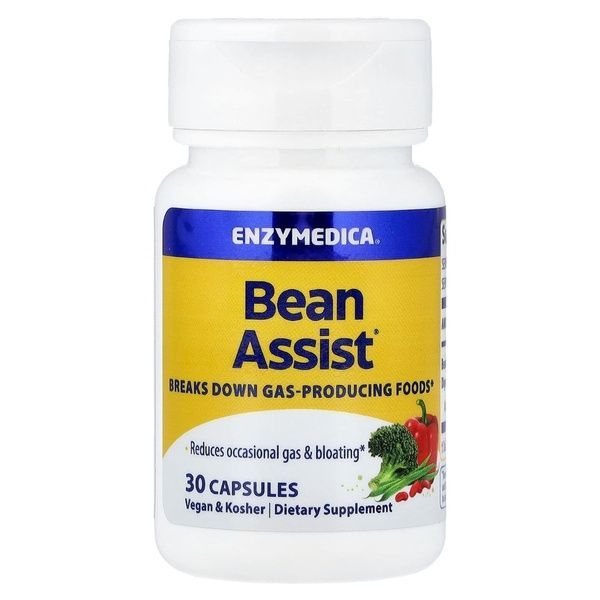Фермент для перетравлення складних вуглеводів, BeanAssist, Enzymedica, 30 капсул,  Enzymedica фото