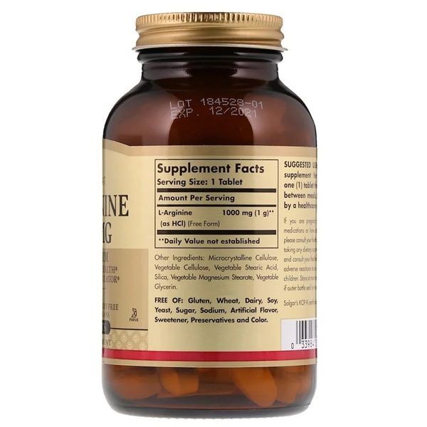 L- Аргинин, 1000 мг, L-Arginine, Solgar, 90 таблеток,  Solgar фото