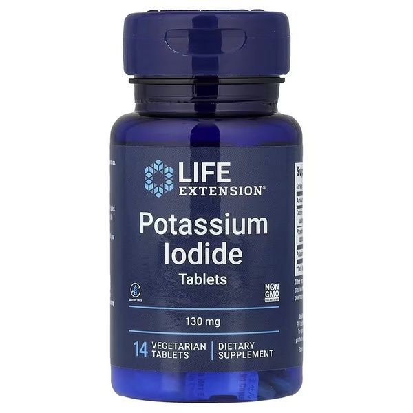 Калію йодид, 130 мг, Potassium Iodide, Life Extension, 14 вегетаріанських таблеток,  Life Extension фото
