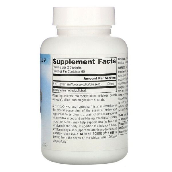 5-HTP (Гидрокситриптофан), 50 мг, Serene Science, Source Naturals, 30 желатиновых капсул,  Source Naturals фото