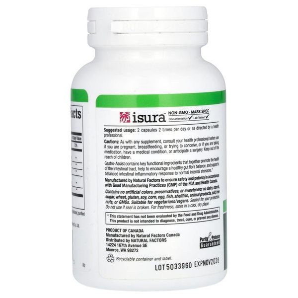 Здоров'я шлунка та кишківника, Gastro-Assist & Mastic Gum, Boulardii&Zinc Carnosine, Natural Factors, 60 вегетаріанських капсул,  Natural Factors фото