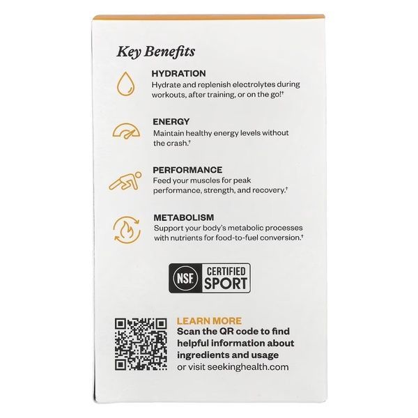 Электролиты, вкус апельсина, Optimal Electrolyte, Seeking Health, 30 стиков,  Seeking Health фото