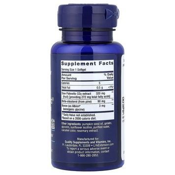 Со Пальметто з бета-ситостеролом, чоловіче здоров'я, Saw Palmetto and Beta-Sitosterol, Life Extension, 30 гелевих капсул,  Life Extension фото